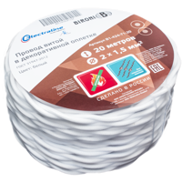 Ретро провод Electraline 2x1.5 20 м ГОСТ цвет белый