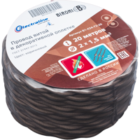 Ретро провод Electraline 2x1.5 20 м ГОСТ цвет коричневый