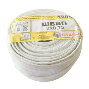 Провод Промэко ШВВП 2x0.75 100 м ГОСТ цвет белый