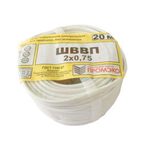 Провод Промэко ШВВП 2x0.75 20 м ГОСТ цвет белый
