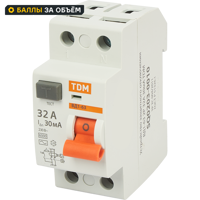 УЗО Tdm Electric ВД1-63 2P 32 A 30 мА 4.5 кА AC SQ0203-0010