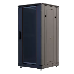 Шкаф телекоммуникационный напольный 19", 24U(600x800), ШТ-НП-М-24U-600-800-С-Ч, передняя дверь стекло, черный ССД
